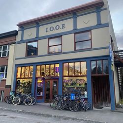 Seward Bike Shop - The New location at 502 Adams St.   The Seward Bike Shop is not in a train car anymore.