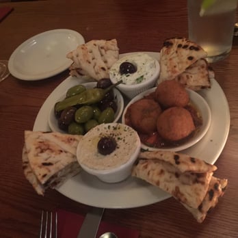 Olive & Vine - Risotto/Mozarella balls.. Baba Ganush ... Tzatziki.. Olives.. Heaven! - Greek Near Me - Manchester, XGM