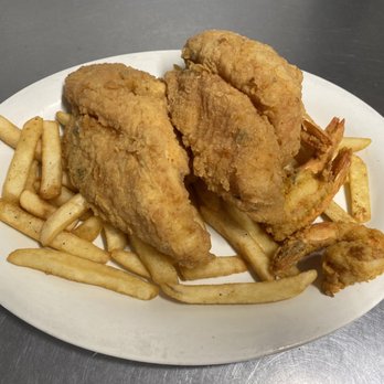 Baytown Seafood - 2 fried catfish and 6 fried large shrimp and fries - Seafood Near Me - Van Vleck, Texas Baytown Seafood - 2 fried catfish and 6 fried large shrimp and fries - Seafood Near Me - Van Vleck, Texas