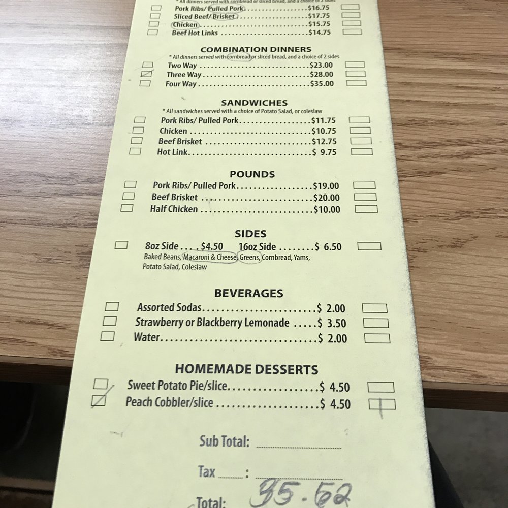 Emma's BBQ - menu! you can call in your order ahead - Southern Near Me - Seattle, Washington
