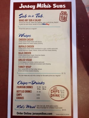 Menu photo 8 Jersey Mike's Subs Dublin, CA