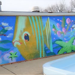 West Lafayette Municipal Pool - West Lafayette Municipal Pool mural by Craig Martin (2013)