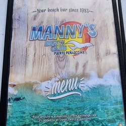 Manny’s Beach Club - Menu