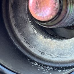 Damage to wheel cause by poorly manufactured wheel adapters. Damage to wheel cause by poorly manufactured wheel adapters.