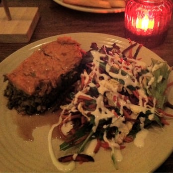 Radhey Kitchen and Chai Bar - My Shepard's Pie, resplendent with carrot and beetroot salad on the side. - Coffee & Tea Near Me - Fitzroy, VIC