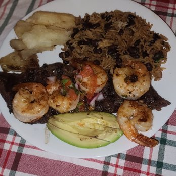 Indian Lake Bistro - Surf and Turf (flavorful combination of grilled skirt steak and shrimp, fried yuca, and a mix of rice and beans) - American Near Me - Denville, New Jersey Indian Lake Bistro - Surf and Turf (flavorful combination of grilled skirt steak and shrimp, fried yuca, and a mix of rice and beans) - American Near Me - Denville, New Jersey