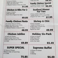 Chicken Holiday - Menu as of May 2023