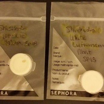 Sephora - Shishedo Moisturizer SPF 18 samples :) - Cosmetics & Beauty Supply Near Me - Glendale, California Sephora - Shishedo Moisturizer SPF 18 samples :) - Cosmetics & Beauty Supply Near Me - Glendale, California