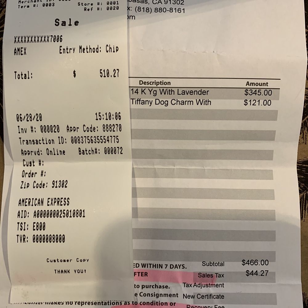 Home Consignment Center - I got wife a Lavender Jade and 14k Gold bracelet and Daughter Tiffany Silver Dog Charm - Jewelry Near Me - Calabasas, California