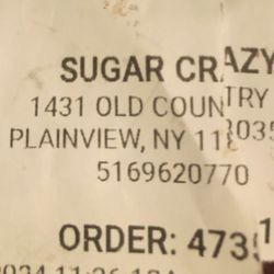 Sugar Crazy - Receipt