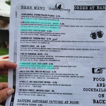 Wolfden Brewing Company - Oktoberfest bier menu - Brewpubs Near Me - Bloomingdale, Illinois