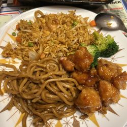 China Town - Looks Tasty Gen Chicken, Lo Mein, spicy fried rice.