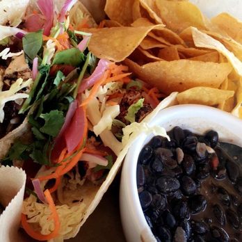 The Trailhead - Tuna taco, smoked beans, chips - Burgers Near Me - Black Mountain, North Carolina The Trailhead - Tuna taco, smoked beans, chips - Burgers Near Me - Black Mountain, North Carolina