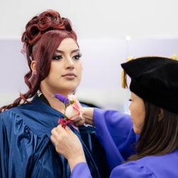 I M Beauty School - Isabella Lee with a graduate