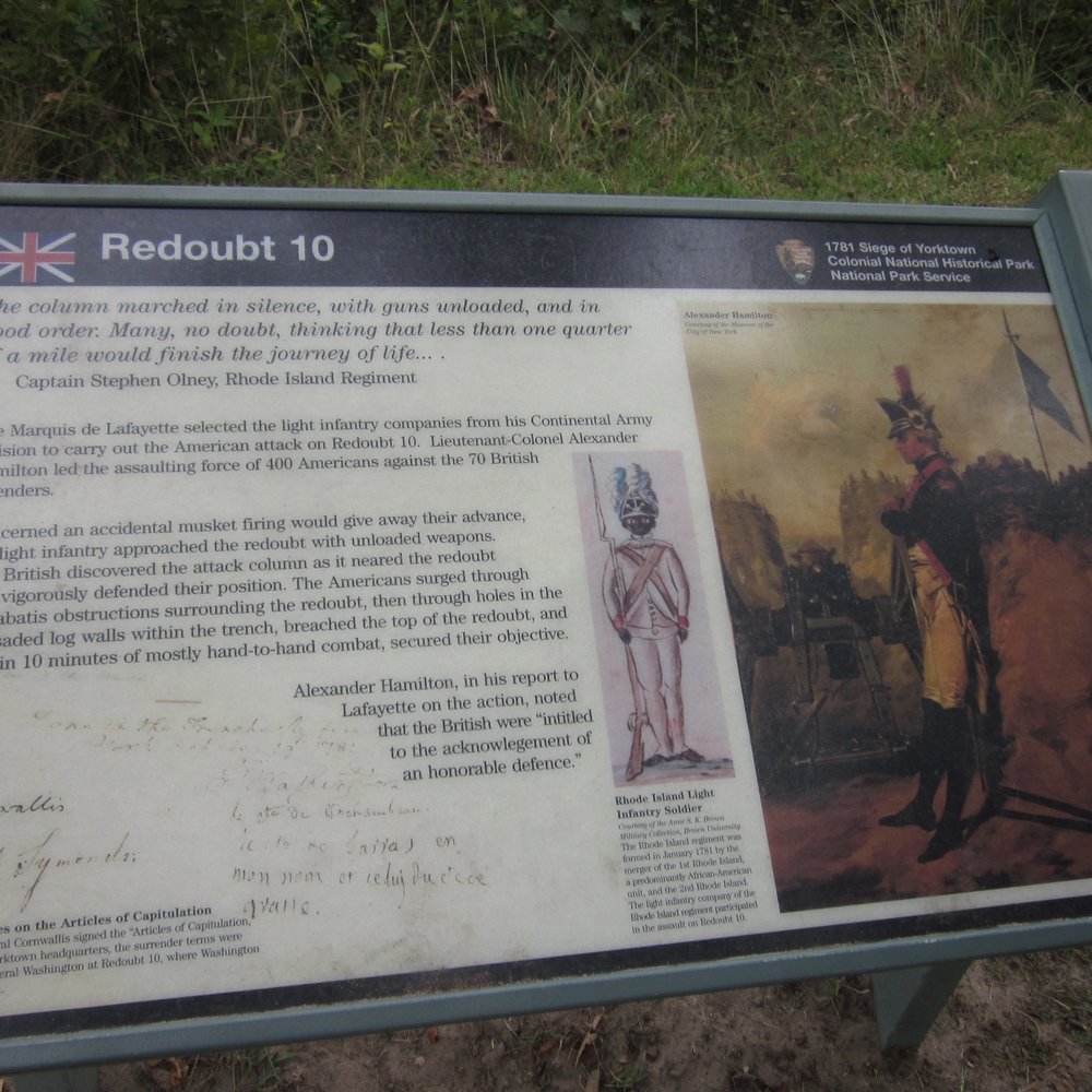 Yorktown Battlefield - Redoubt #10 Placard - Landmarks & Historical Buildings Near Me - Yorktown, Virginia Yorktown Battlefield - Redoubt #10 Placard - Landmarks & Historical Buildings Near Me - Yorktown, Virginia