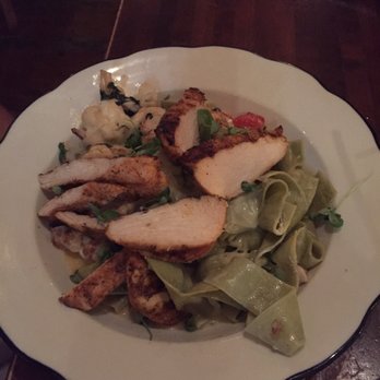 Moonshine Grill - Spinach noodles with chicken - Southern Near Me - Austin, Texas Moonshine Grill - Spinach noodles with chicken - Southern Near Me - Austin, Texas