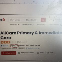 AllCare Primary & Immediate Care - They are listed as an urgent care center, even though they deny it. Currently going through an insurance nightmare because of this.