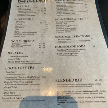 Bad Owl Coffee - Menu - Coffee & Tea Near Me - Henderson, Nevada Bad Owl Coffee - Menu - Coffee & Tea Near Me - Henderson, Nevada
