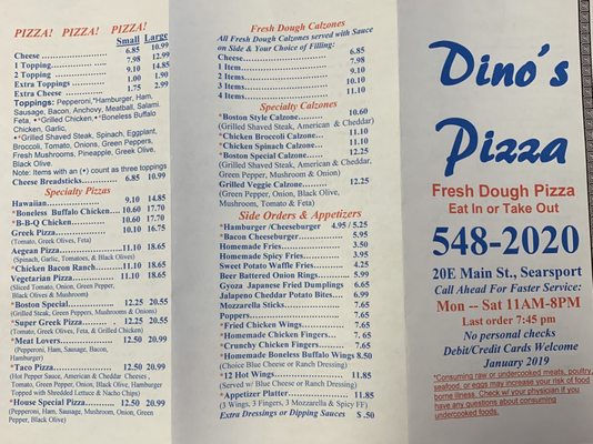 Menu photo 3 Dino's Pizza Searsport, ME Menu photo 3 Dino's Pizza Searsport, ME