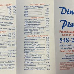 Dino's Pizza - Menu page 1