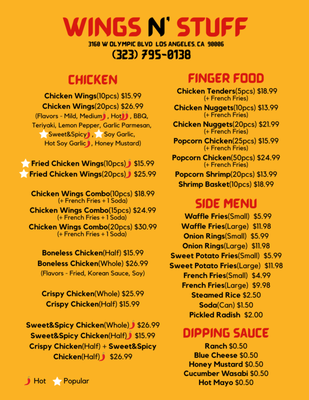 Menu photo 5 Wings N Stuff Los Angeles, CA