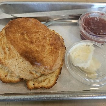 Hola Adios Coffeeshop - Single Biscuit ($3) + Butter & Jam ($2) - Coffee & Tea Near Me - Tustin, California