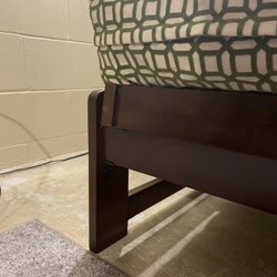 The Futon Shop - Beautiful wood and mattress cover close up!
