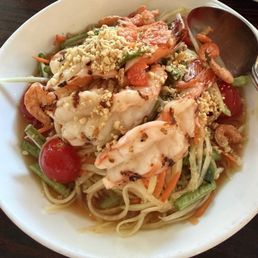 Classic Papaya Salad with added shrimp