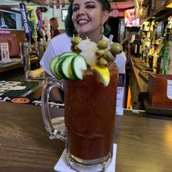 Little Rock Tavern - Our nighttime bartender, Amy, serving a beautiful Michelada.