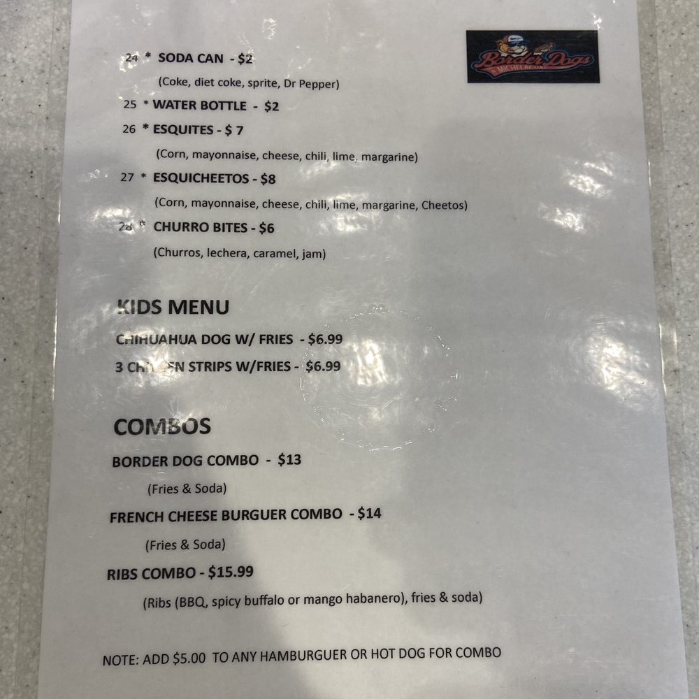 Oct '23 - 2nd Part of Menu at the counter