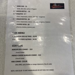 Oct '23 - 2nd Part of Menu at the counter