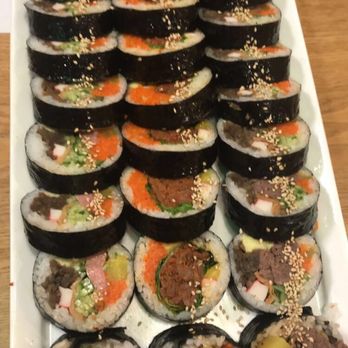 Roll House - Left to right: spam, spicy pork and bulgogi. - Korean Near Me - Santa Clara, California Roll House - Left to right: spam, spicy pork and bulgogi. - Korean Near Me - Santa Clara, California