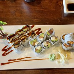 Lunch special: eel avocado, Philadelphia, spicy salmon