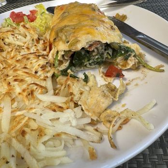 Cafe Lush - Breakfast burrito with my own choice of spinach, bacon, and egg. - Cafes Near Me - Albuquerque, New Mexico