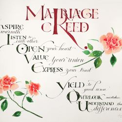 Penworks Calligraphy - I added the watercolor roses for balance and beauty.