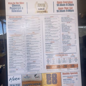 Point Break Pizza & Panini - Menu - Pizza Near Me - Wailuku, Hawaii Point Break Pizza & Panini - Menu - Pizza Near Me - Wailuku, Hawaii