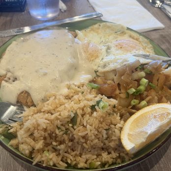 Babs Delta Diner - Chicken fried steak. Taste was ho-hum cost $19 plus a $2.50 up charge for half rice and half potatoes. - Korean Near Me - Vallejo, California