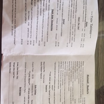 Tide Tables - Inside of the Menu - Seafood Near Me - Cortez, Florida Tide Tables - Inside of the Menu - Seafood Near Me - Cortez, Florida