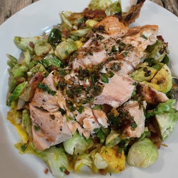 Speakeasy - Salmon and Brussel sprouts - New American Near Me - Petaluma, California Speakeasy - Salmon and Brussel sprouts - New American Near Me - Petaluma, California