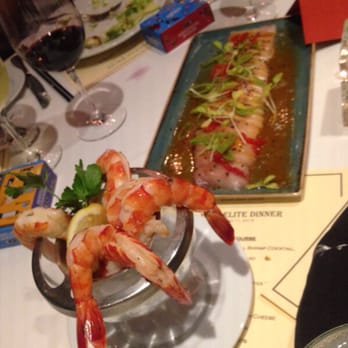 Ocean Prime - Colossal (seriously) shrimp and hamachi crudo. SO good. - Seafood Near Me - Beverly Hills, California