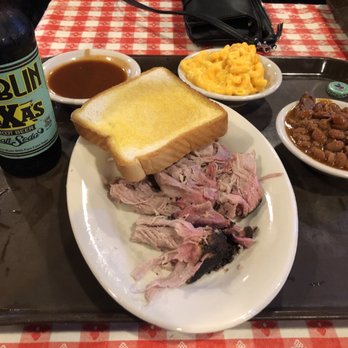 Cousin's BBQ - Pulled pork plate, with baked beans and Mac & cheese - Barbeque Near Me - Fort Worth, Texas