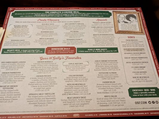 Menu photo 1 The Old Spaghetti Factory Newport Beach, CA Menu photo 1 The Old Spaghetti Factory Newport Beach, CA