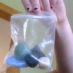 Earth Spirit - Crystals :3 (blue lace agate, obsidian, moonstone, green aventurine, black tourmaline)