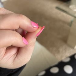 Nina Organic Nail Bar - Dip powder two days old. And already broke. I was doing nothing but changing my bed sheet.