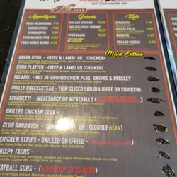 Grumpy's Meatzzeria - The menu with no visible disclosure of notice for substitution of meat type