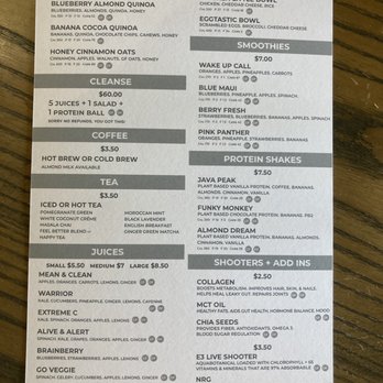 t.Loft - Menu side two - Juice Bars & Smoothies Near Me - Lawrence, Kansas