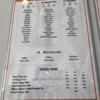 Jumbo Jumbo Cafe - Drink Menu - Bubble Tea Near Me - Ellicott City, Maryland