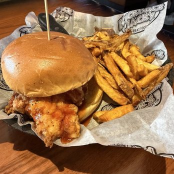 Kickback Jack’s - HOT HONEY FRIED CHICKEN SANDWICH WITH FRENCH FRIES - Sports Bars Near Me - Alcoa, Tennessee