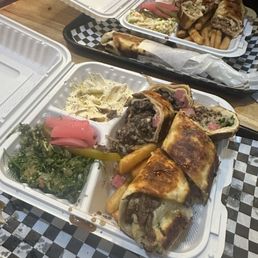 Beef shawarma plate (front) / chicken shawarma (back) Beef shawarma plate (front) / chicken shawarma (back)