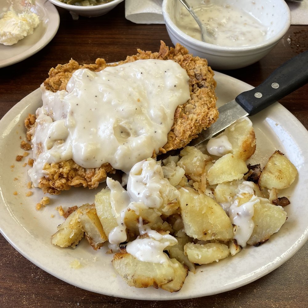 Auntie C's Restaurant - Chicken fried steak and fried potatoes. - American Near Me - Park City, Kansas